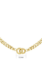 Diese Kenzo Gliederkette aus Edelstahl mit den verschlungenen Ringen ist nicht nur ein Schmuckstück, sondern erzählt eine Geschichte. Die beiden miteinander verschlungenen Ringe können als Symbol für Einheit, Liebe und Zusammengehörigkeit interpretiert werden. Diese tiefgreifende Bedeutung macht die Kette zu einem persönlichen Accessoire, das weit über den reinen ästhetischen Aspekt hinausgeht.