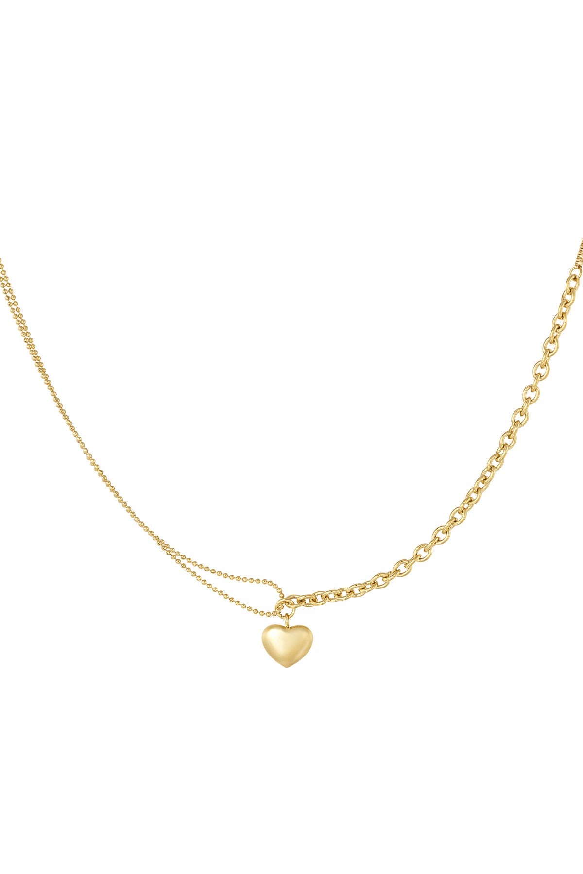 Entdecke die wunderschöne Mia Halskette aus Edelstahl – unser Bestseller! Diese Kette ist mit einem eleganten Herzanhänger versehen, der Deine feminine Ausstrahlung unterstreicht. Besonders reizvoll wirkt der kleine Herzanhänger am Ende der Kette, der perfekt zur Geltung kommt, wenn Du ein V-Ausschnitt-Oberteil trägst.