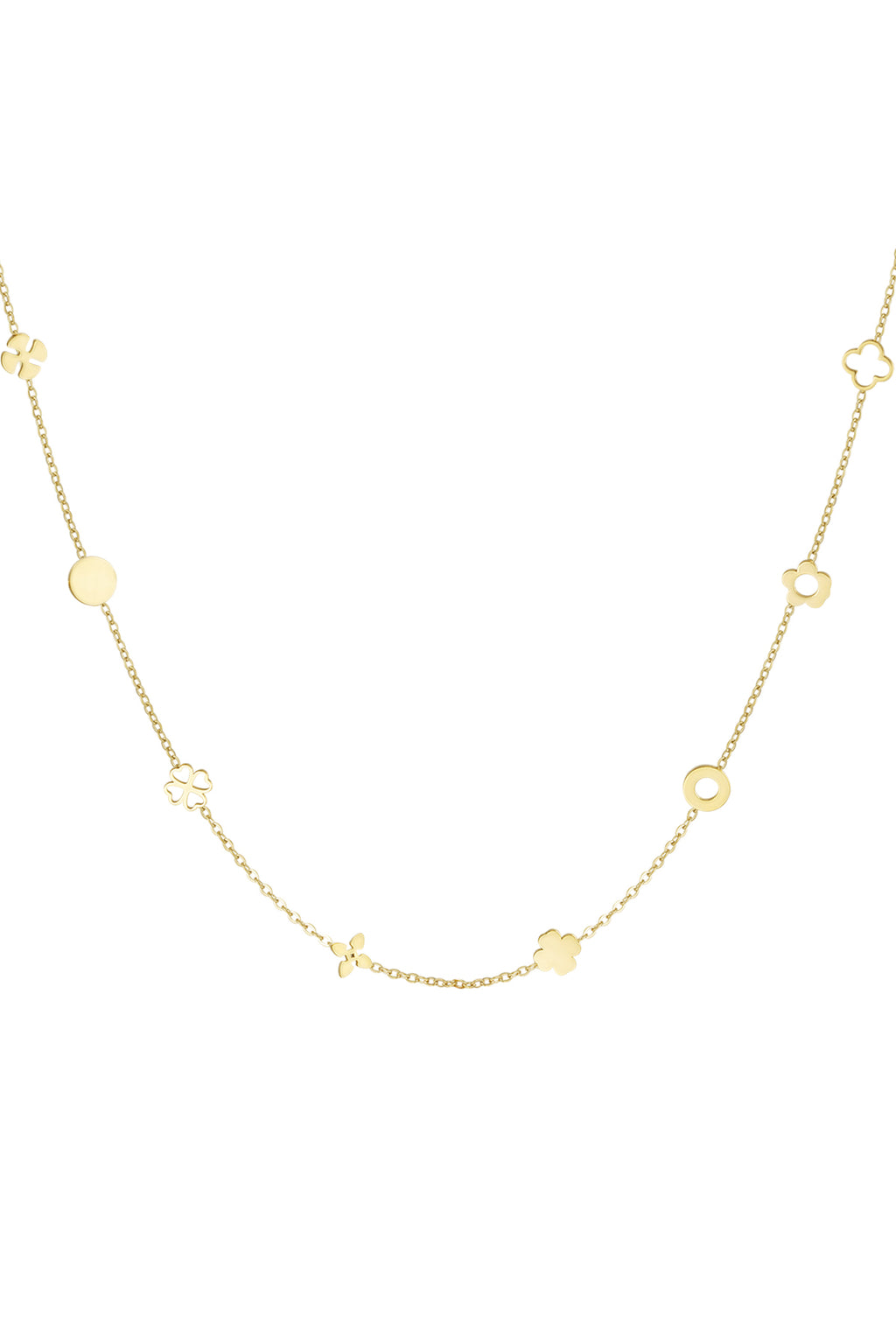 Entdecke die zeitlose Eleganz der Milla Halskette. Mit einer Länge von 39 cm und einer zusätzlichen 5 cm Verlängerung bietet sie dir die perfekte Passform. Hergestellt aus hochwertigem Edelstahl, das mit 14k Gold vergoldet ist, strahlt diese Halskette Luxus und Stil aus. Trage sie alleine für einen subtilen Look oder kombiniere sie mit anderen Schmuckstücken, um deinen persönlichen Stil zu unterstreichen. Ein Must-Have für deine Schmucksammlung.