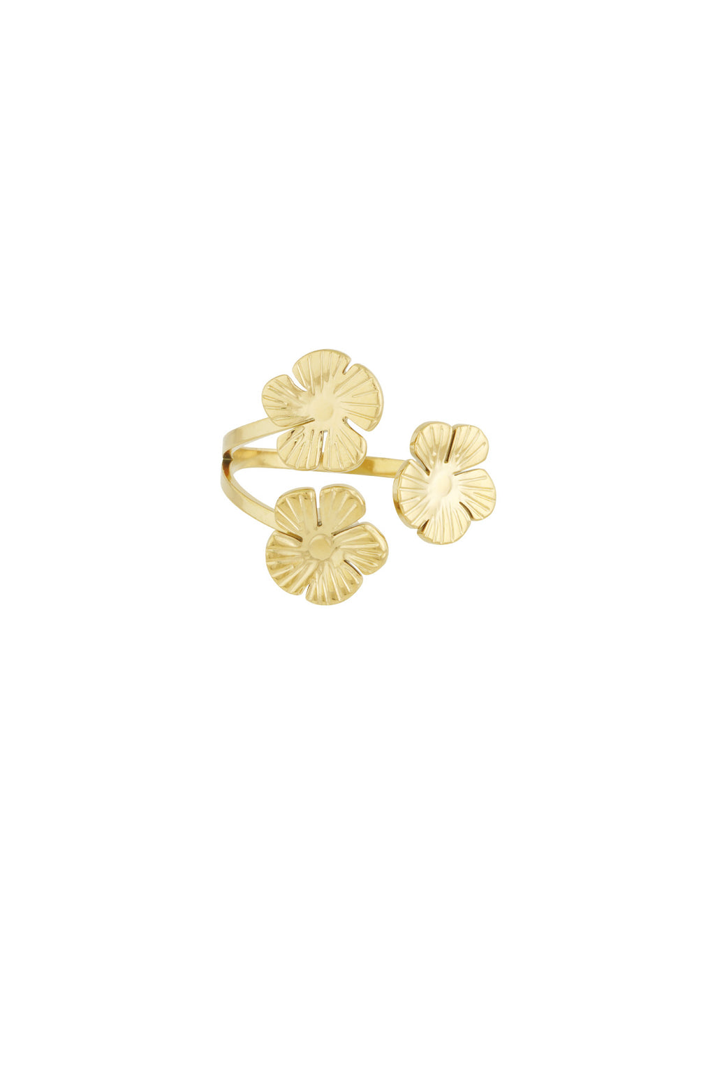 Goldener Hannah Gänseblümchen-Ring, verstellbarer Blumenring aus 14k vergoldetem Edelstahl, wasserfester Boho-Schmuck für Damen