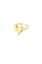 Minimalistischer Alma Herz-Ring in Gold, verstellbarer Damenring aus Edelstahl 14k vergoldet, wasserfester Boho Schmuck