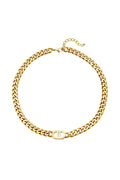 Julietta Statement Halskette, goldene Panzerkette Chunky Style, 316L Edelstahl vergoldet.