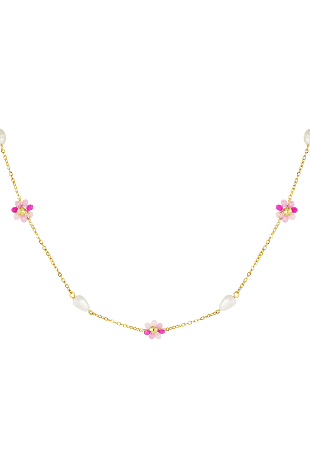 Die Fiona Halskette ist das perfekte Accessoire für den Sommer. Hergestellt aus Edelstahl, bietet sie nicht nur Langlebigkeit, sondern auch eine stilvolle Ergänzung zu jedem Outfit. Die pinken Blumenperlen verleihen der Halskette einen Hauch von Eleganz und verspielter Romantik, ideal für sonnige Tage.