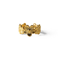 Detailaufnahme Camellia Ring 14k Gold vergoldet verstellbar florales Design Edelstahl wasserfest