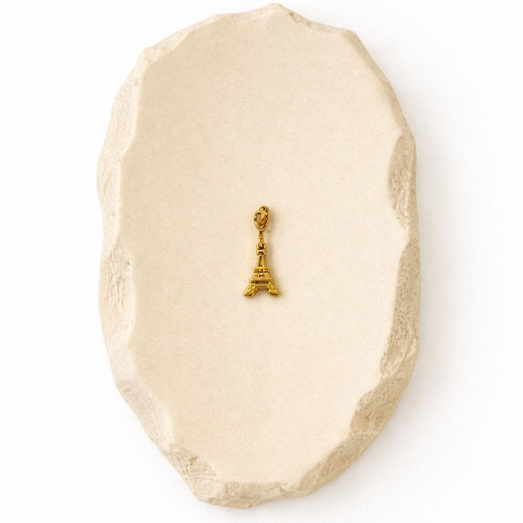 Eiffelturm Charm Anhänger Gold 14k vergoldeter Edelstahl Schmuckanhänger 1,5 cm