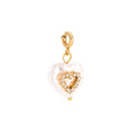 Goldener Eiffelturm Charm Anhänger aus 14k vergoldetem Edelstahl mit Klickverschluss, 1,5 cm groß, vor weißem Hintergrund.