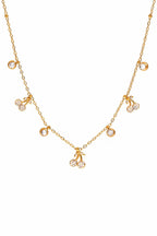 18k vergoldete Cherry Blossom Halskette aus Edelstahl mit funkelnden Zirkonia-Steinen in der Kirschblüte.