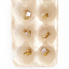Vergoldeter Dackel Charm aus Edelstahl mit Zirkonia, 1,4 cm groß, Hundeanhänger