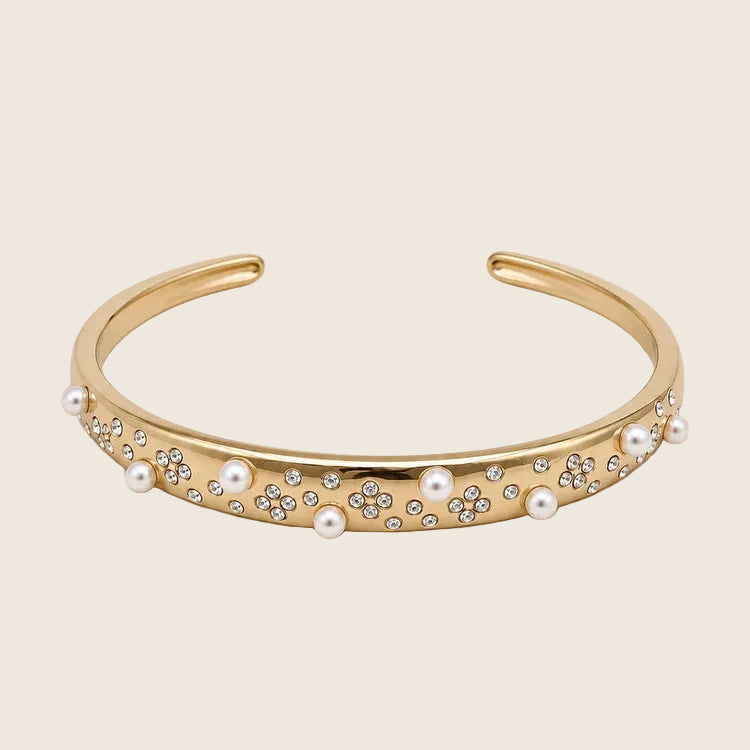Ellani Cuff Armreif 14k vergoldet aus 316L Edelstahl 57,7 mm Durchmesser