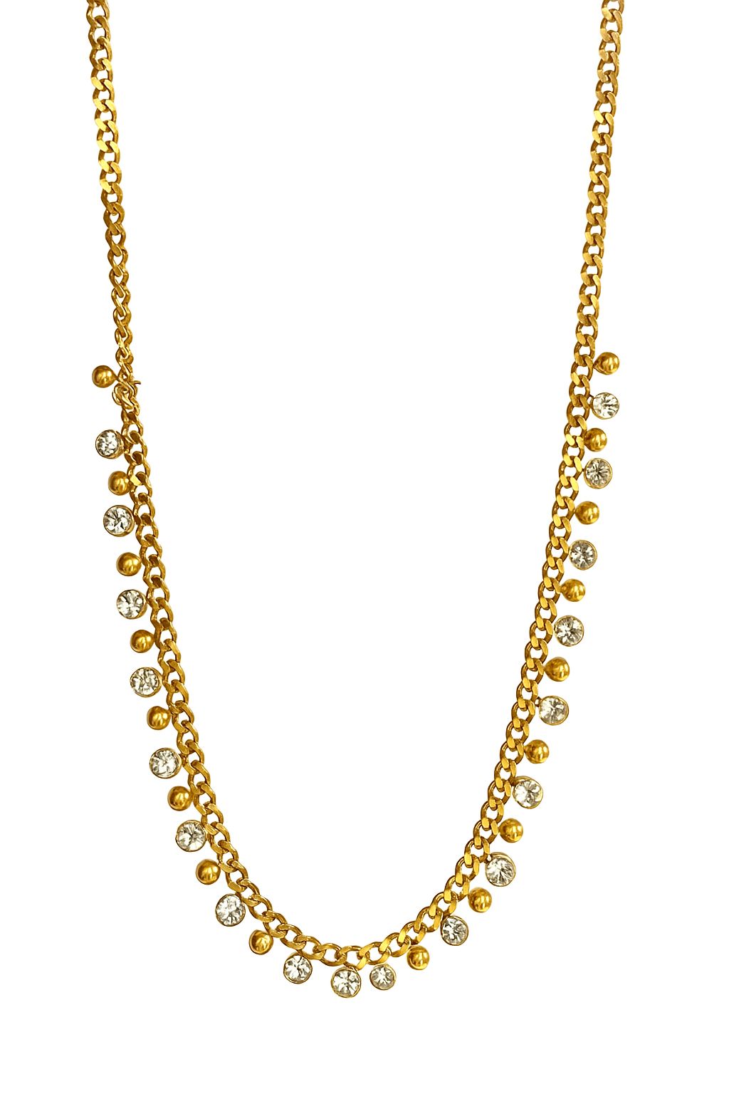 Elegante Damen Halskette Nova aus Edelstahl mit 18K-Vergoldung 