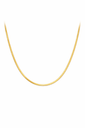 Produktansicht der goldenen Schlangenkette Gloria, 3mm breit, 14k Gold-Finish.