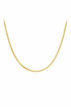Produktansicht der goldenen Schlangenkette Gloria, 3mm breit, 14k Gold-Finish.
