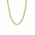 Goldene Maggie Chain Gliederkette aus Edelstahl, 18k vergoldet, mit ovalen Kettengliedern und feinen Kugel-Details.