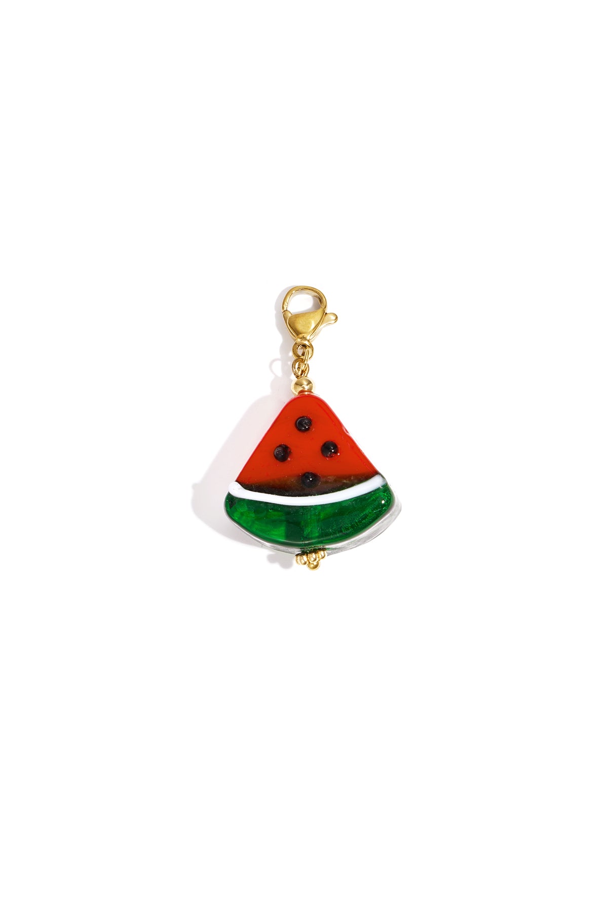 hejschmuck Melon Slice Charm aus Edelstahl und Resin in Gold – Frontansicht.
