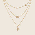 Soline 3-in-1 Layering Halskette 14k vergoldet aus 316L Edelstahl mit Sternenanhänger und Zirkonia