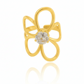 FIORE Ring verstellbar aus 18k vergoldetem Edelstahl in Blumen-Form mit funkelndem Zirkonia-Kristall in der Mitte.